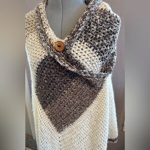 Cozy Knit Mocha Shawl